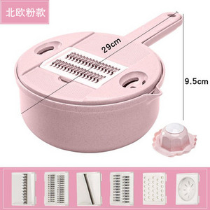 Praktikus többfunkciós zöldségvágó burgonyaszeletelő sajt-gyümölcsreszelő konyhai eszköz kézvédővel és lefolyó kosárral