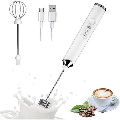 Φορητός ηλεκτρικός αναδευτήρας γάλακτος Χτυπητής αυγών Επαναφορτιζόμενος μπλέντερ καφέ USB Αναδευτήρας γάλακτος οικιακής χρήσης Μίξερ αφρού γάλακτος Μπλέντερ τροφίμων