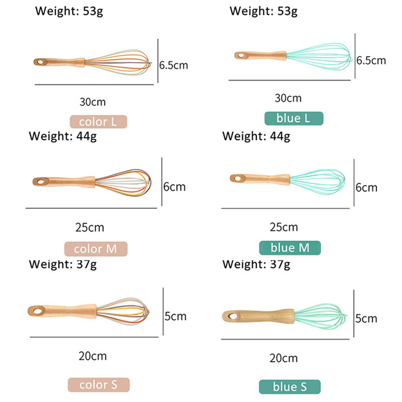 8/10/12 inčni balon od nehrđajućeg čelika žičana metlica ručna metlica drvena ručka kuhinjska posuda za pečenje metlica za mlijeko i vrhnje za maslac