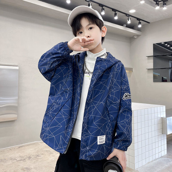 Dječja jakna za dječake sa kapuljačom i logom novi model