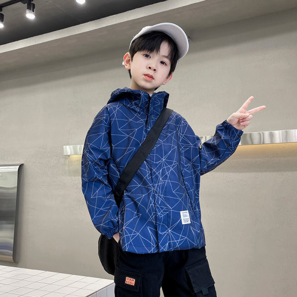 Dječja jakna za dječake sa kapuljačom i logom novi model