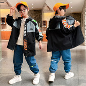 Geaca de toamna baieti cu imprimeu si gluga