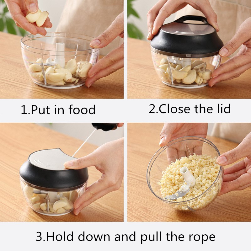 Višenamjenske ručne drobilice za češnjak Čvrsta, izdržljiva mini sjeckalica za miješanje za češnjak, đumbir, čili, kuhinjski dodatak