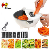 BEEMAN Magic Multifunctional Rotator Taietor de Legume Cu Cos de Scurgere Bucatarie Veggie Tocator Fructe Razatoare Slicer Drop Shipping