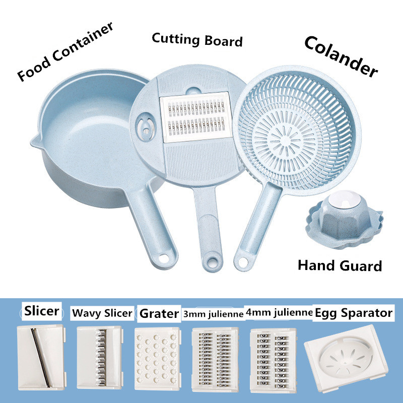 10 viename daržovių spiralizavimo pjaustytuvas ir smulkintuvas – virtuvės universalus Julienne trintuvas su apsauga ir kiaušinio baltymu