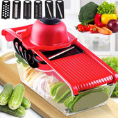 Daugiafunkcinis daržovių pjaustytuvas smulkintuvo vadovas 6in1 morkų bulvių prietaisai kanalizacijos krepšelis virtuvės kombainai namų virtuvės priedai