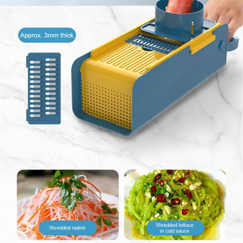 Комплект от 10 части Multi Mandoline Slicer Зеленчукорезачка Chopper Стоманено острие за моркови с кошница Кухня Аксесоари за домашна кухня
