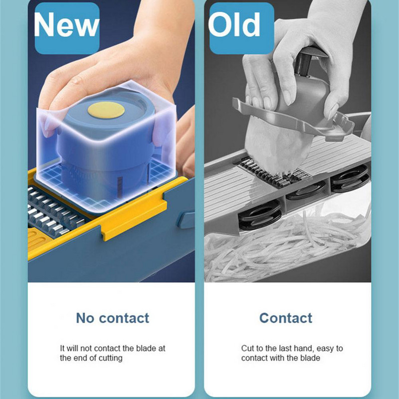 Set de 10 bucăți tăietor de legume cu mandolină răzătoare cu lamă din oțel pentru morcovi cu coș Bucătărie Accesorii pentru bucătărie de acasă