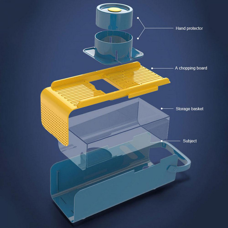 Set de 10 bucăți tăietor de legume cu mandolină răzătoare cu lamă din oțel pentru morcovi cu coș Bucătărie Accesorii pentru bucătărie de acasă