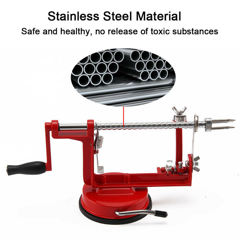 Mașină de curățat de fructe multifuncțională trei în unu cu manivelă Mașini de uz casnic din oțel inoxidabil Accesorii portabile de bucătărie 2022 Nou