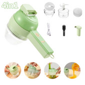 4 viename rankinio maisto smulkintuvo rinkinys Mini daugiafunkcinis elektrinis daržovių pjaustytuvas Česnakų smulkintuvas čili pjaustyklės virtuvės įtaisai