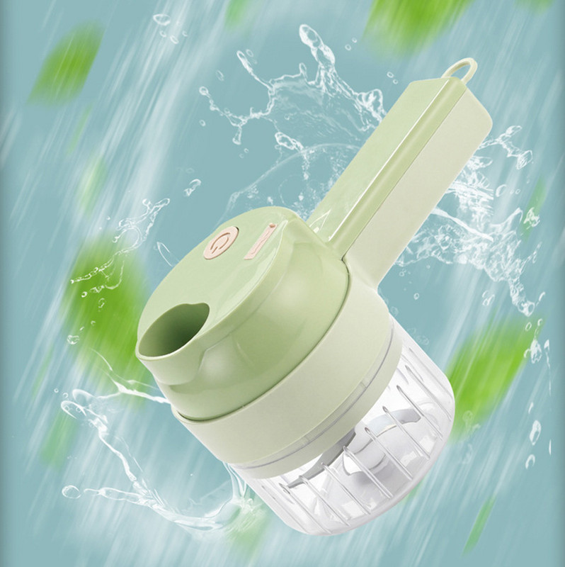 4 viename rankinio maisto smulkintuvo rinkinys Mini daugiafunkcinis elektrinis daržovių pjaustytuvas Česnakų smulkintuvas čili pjaustyklės virtuvės įtaisai