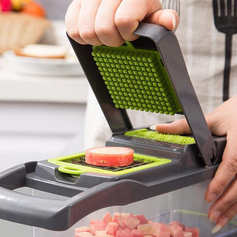 Szeletelő 7 az 1-ben Zöldségszeletelő Gyümölcsvágó Burgonyahámozó Reszelő Többfunkciós 7 Az 1-ben Gyümölcsvágó Burgonyahámozó Szeletelő