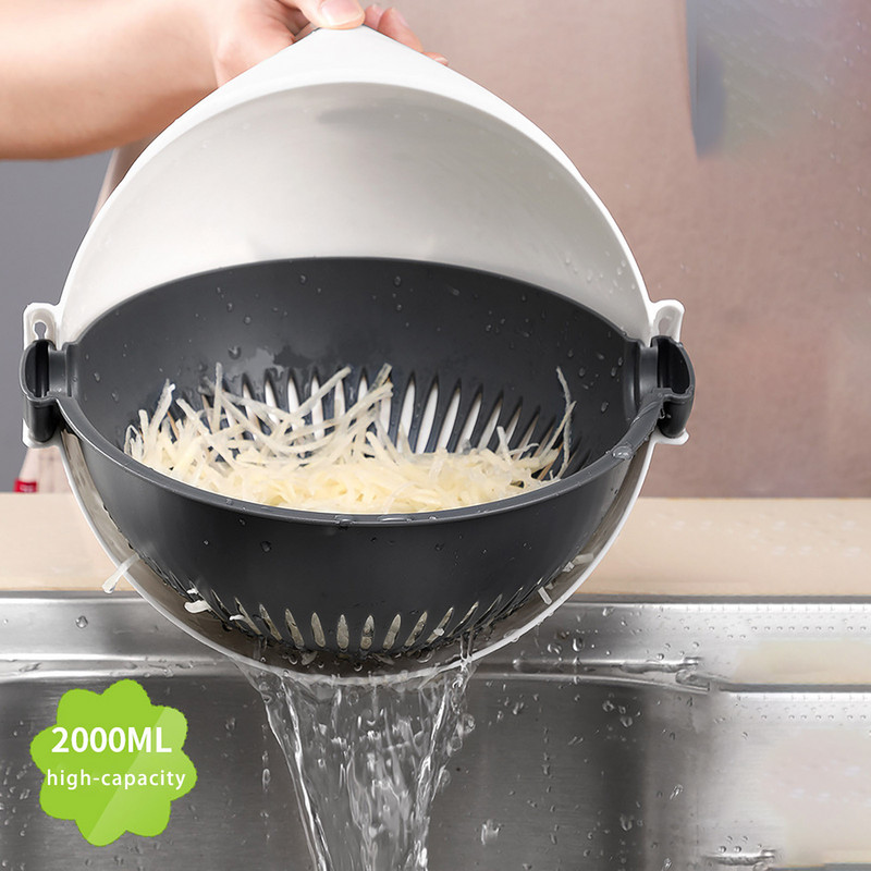 Daugiafunkcis daržovių pjaustytuvas Smulkintuvai Vaisių bulvių skustukas Morkų trintuvas Virtuvės priedai Krepšelis daržovių pjaustyklė