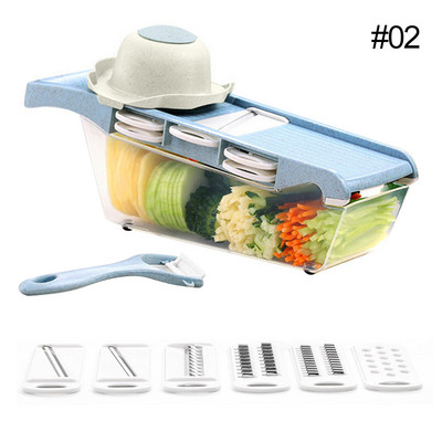 Tăiător de legume multifuncțional Mașini de tăiat Tăiător de fructe Mașină de tăiat cartofi Răzătoare de morcovi Accesorii de bucătărie Coș Mașină de tăiat legume