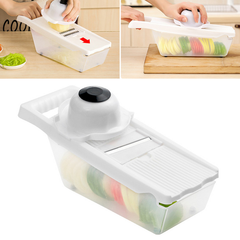 Tăiător de legume multifuncțional Mașini de tăiat Tăiător de fructe Mașină de tăiat cartofi Răzătoare de morcovi Accesorii de bucătărie Coș Mașină de tăiat legume