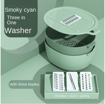 Ustensile de bucătărie multifuncționale trei într-una, coș de scurgere, feliere de uz casnic, mărunțire, măcinare usturoi