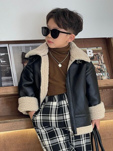 Kožna jakna od eko kože sa donje postavom