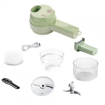 4In1 daugiafunkcinis elektrinis daržovių pjaustytuvas Česnako purvo smulkintuvas Česnakų smulkintuvas pjaustymo presavimo maišytuvas Maisto griežinėliai