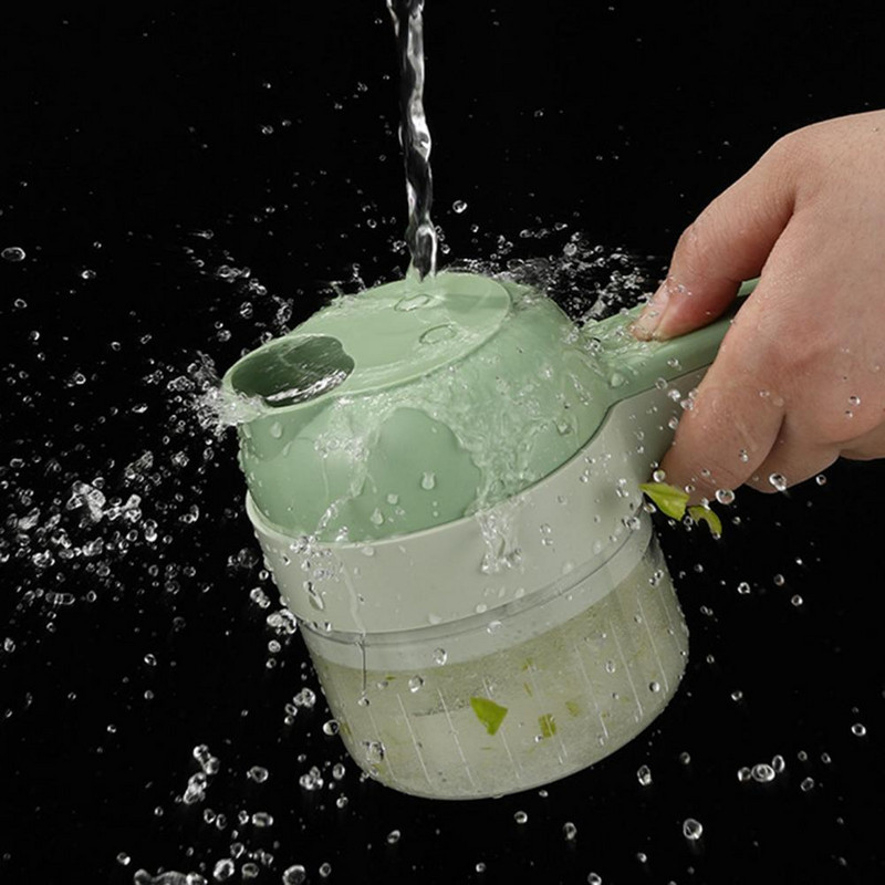 4In1 daugiafunkcinis elektrinis daržovių pjaustytuvas Česnako purvo smulkintuvas Česnakų smulkintuvas pjaustymo presavimo maišytuvas Maisto griežinėliai