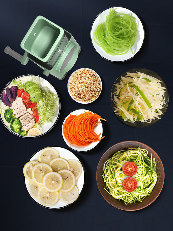 D2 Multifunkcionális zöldségvágó Burgonyaszeletelő Sárgarépareszelő Konyhai Kiegészítők Kütyük Acélpenge Vágóeszközök Zöldség