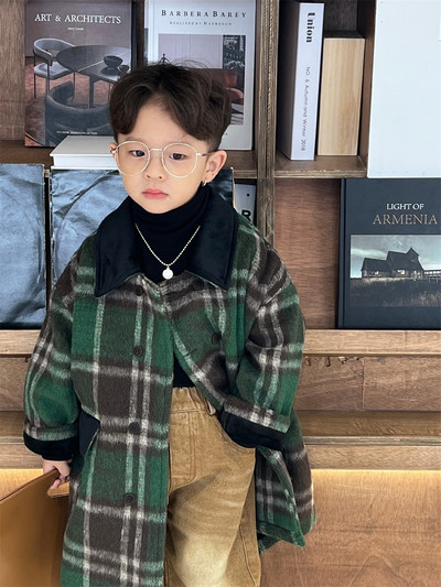 Karirani kaput za dječake