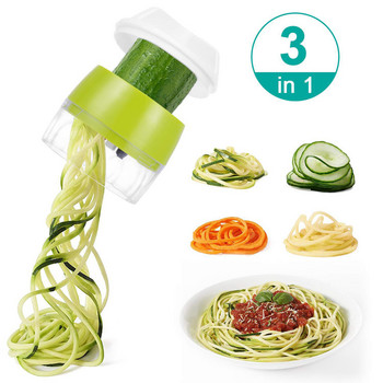 Ръчен спирализатор Резачка за зеленчуци и плодове 4 в 1 Регулируема спирална ренде Резачка Инструменти за салата Машина за спагети с тиквички