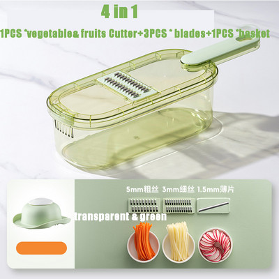 Többfunkciós forgó zöldségvágó konyhai zöldség-gyümölcs aprító reszelő (kosárral/kosár nélkül)