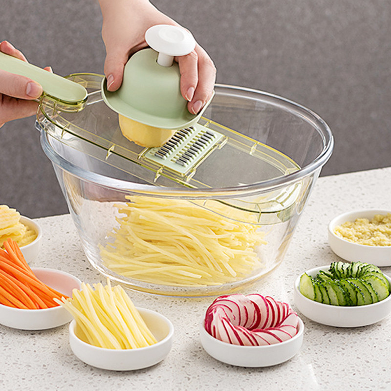 Többfunkciós forgó zöldségvágó konyhai zöldség-gyümölcs aprító reszelő (kosárral/kosár nélkül)