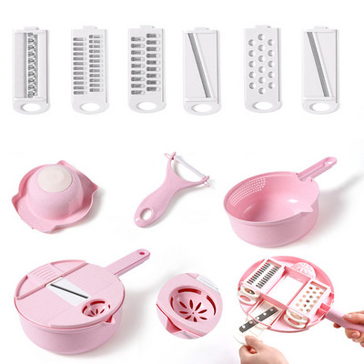 Többfunkciós zöldségaprító sárgarépa burgonya kézzel vágott reszelő a konyhai kényelemért 12 az 1-ben zöldségszerszám készlet