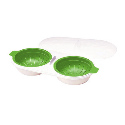 Aparat cu abur de ouă pentru cuptorul cu microunde Aragaz perfect pentru mic dejun Suport pentru ou fiert cu două straturi Cupă pentru ouă Ustensile de bucătărie pentru gătit