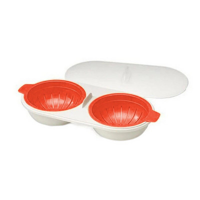 Aparat cu abur de ouă pentru cuptorul cu microunde Aragaz perfect pentru mic dejun Suport pentru ou fiert cu două straturi Cupă pentru ouă Ustensile de bucătărie pentru gătit