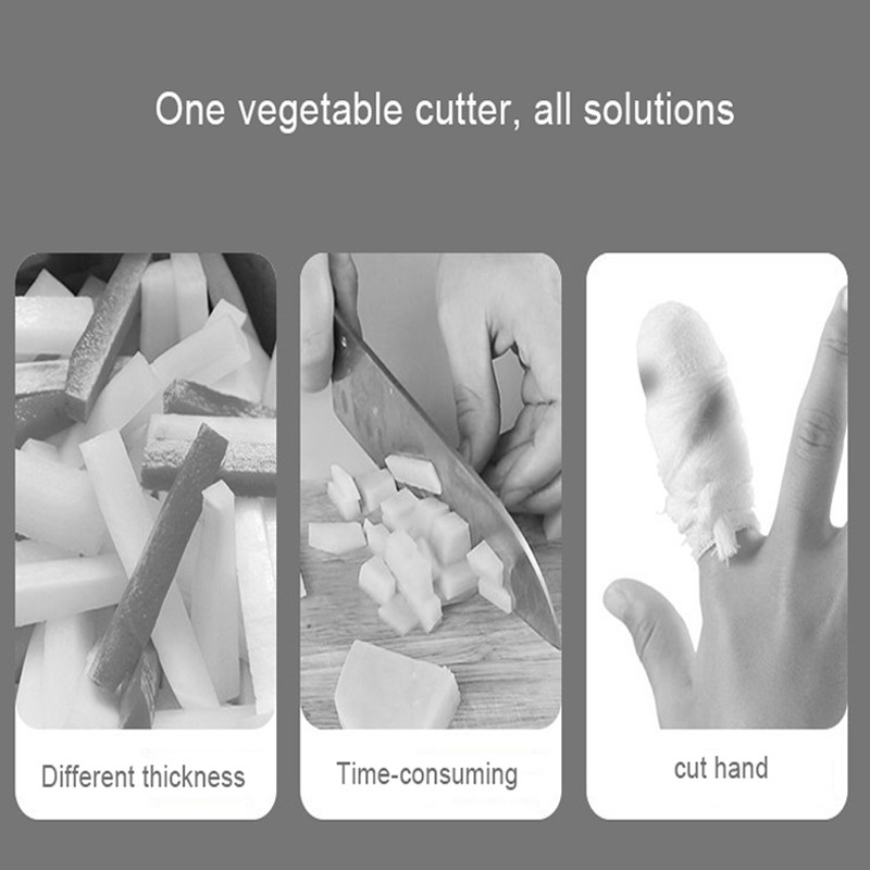 2 viename daržovių smulkintuvas pjaustomas kubeliais Daugiafunkcis daržovių pjaustytuvas Buitinis rankinis spaudžiamas svogūnų kubelių pjaustyklės drožlių gaminimo įrankis