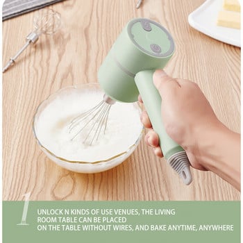 USB Electric Milk Frother 3 Speeds Cappuccino Foamer 3 Whisk Handheld Egg Beater Hot Chocolate Drink Mixer Latte Cake Baking