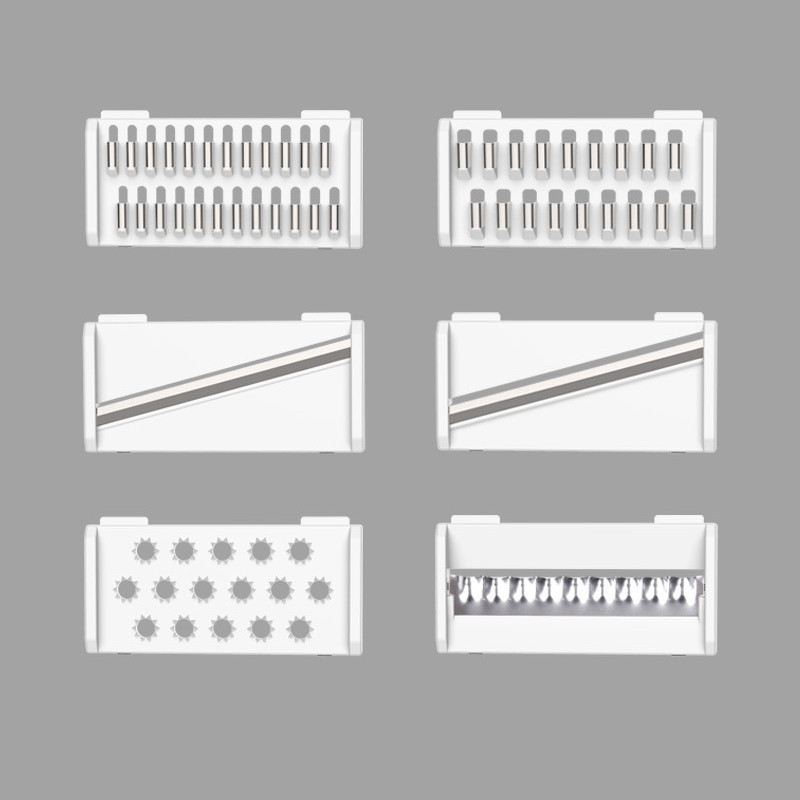 Többfunkciós zöldségvágó Gyümölcsszeletelő Reszelő Aprítógép Lefolyó kosárszeletelő 8 az 1-ben Gadgets Konyhai Kiegészítők Cocina