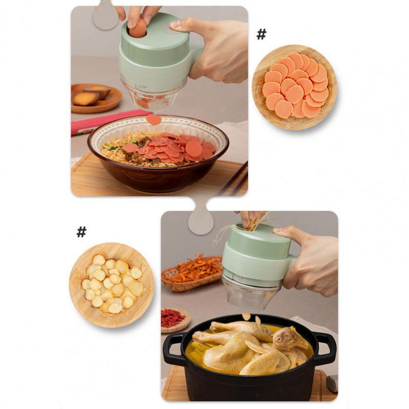 1 set punjivi električni rezač povrća od 1200 mAh, ergonomska ručka, prijenosni mlin za meso i češnjak, đumbir, kuhinjski dodatak