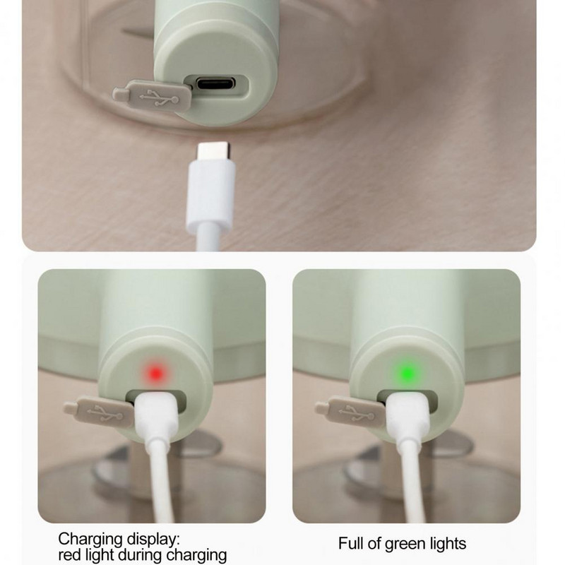 1 set punjivi električni rezač povrća od 1200 mAh, ergonomska ručka, prijenosni mlin za meso i češnjak, đumbir, kuhinjski dodatak