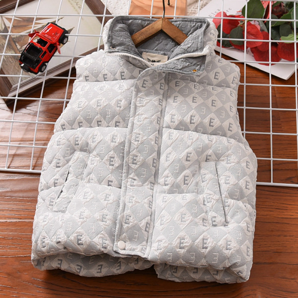 Alkalmi gyerekmellény hímzéssel és cipzárral