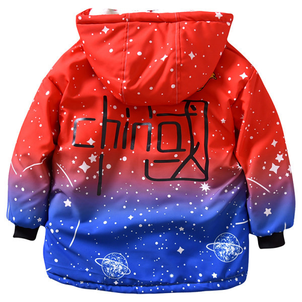 Naujo modelio vaikiška striukė su pūkiniu pamušalu ir gobtuvu berniukams