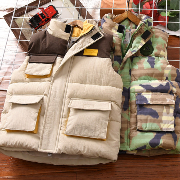 Vesta casual pentru copii cu buzunar