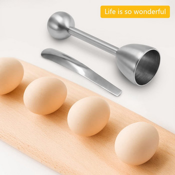 Τοπέρ αυγών, Κόφτης αυγών, Κράκερ αυγών για σκληρά και μαλακά βραστά αυγά, κάλυμμα κοπής αυγών με κουτάλι, γκατζετ κουζίνας από ανοξείδωτο χάλυβα