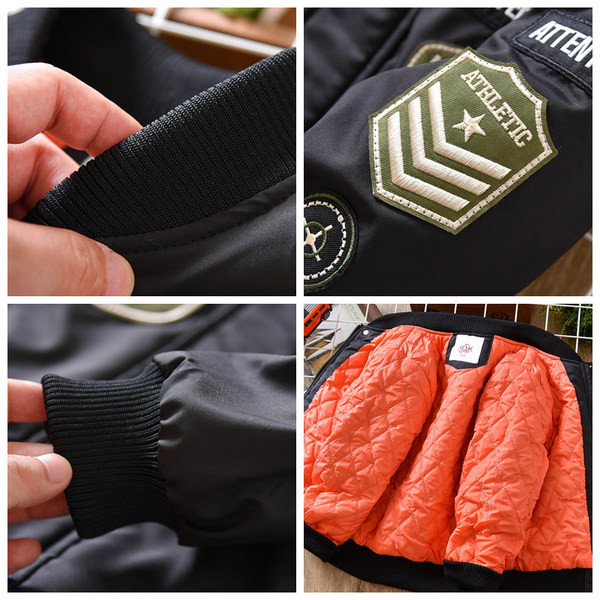 Dječja jakna za dječake s vezom i kopčanjem na patent i gumb