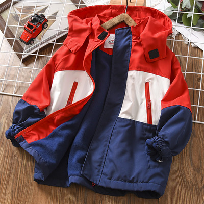 Berniukų laisvalaikio striukė - su gobtuvu