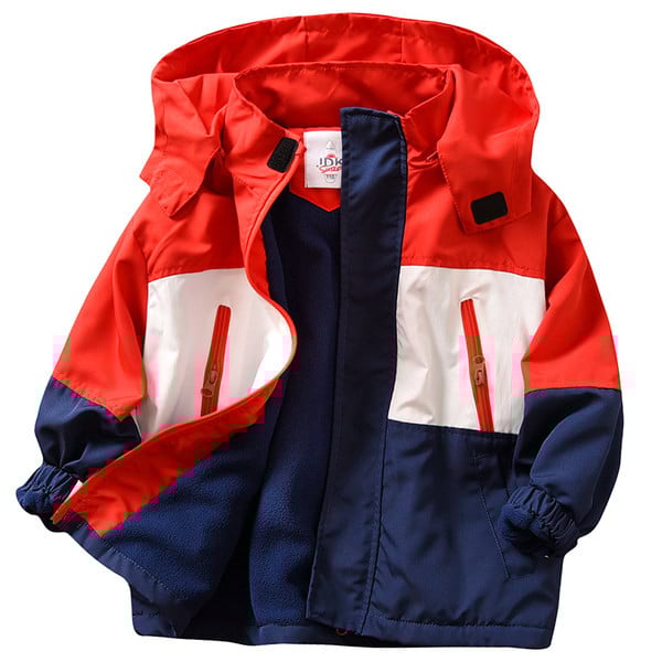 Berniukų laisvalaikio striukė - su gobtuvu