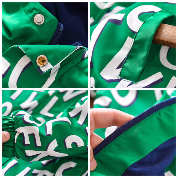 Ležerna jesenska jakna s kapuljačom i natpisom