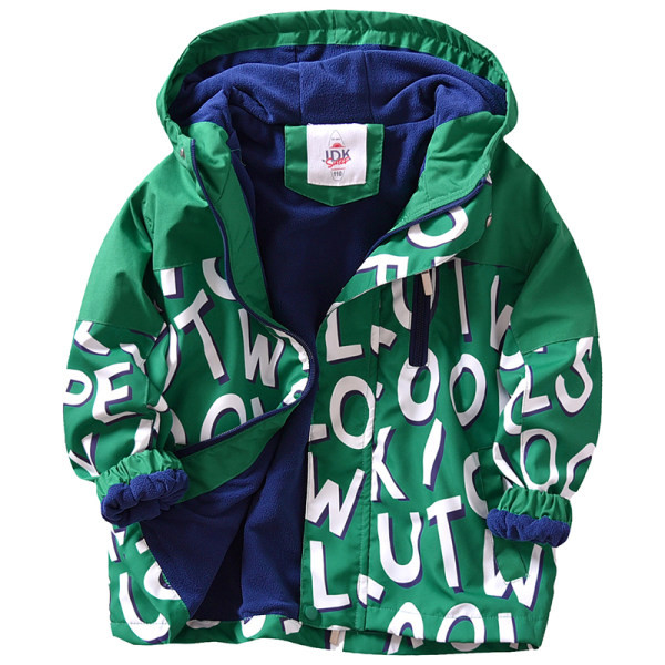 Ležerna jesenska jakna s kapuljačom i natpisom