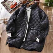 Naujo modelio vaikiška striukė su sagomis berniukams-juodos spalvos