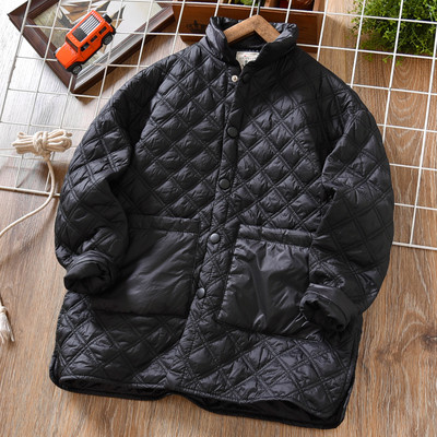 Naujo modelio vaikiška striukė su sagomis berniukams-juodos spalvos