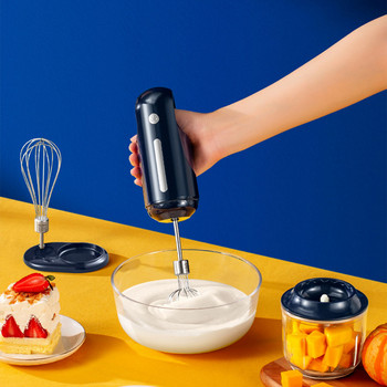 Безжичен 3-скоростен мини електрически блендер за храна Преносим домашна кухня Ръчна бъркалка за яйца Автоматичен миксер за тесто за печене на сметанова торта