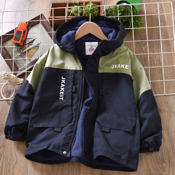 Vaikiška rudeninė striukė su gobtuvu berniukui